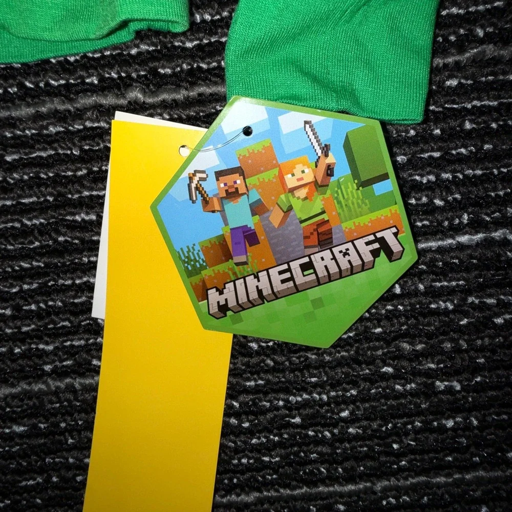 Minecraft Pajama Set Size 6 New Green Long Sleeve Creeper Pumpkin PJs